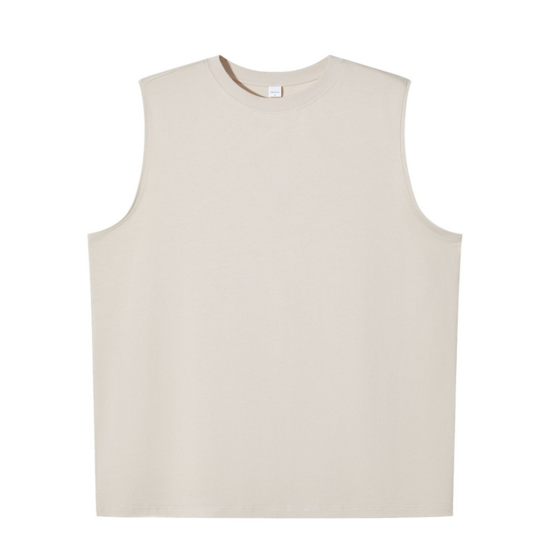 Men's pure cotton round neck vest