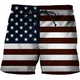 Men's Creative American Flag 3D Printed Beach Shorts