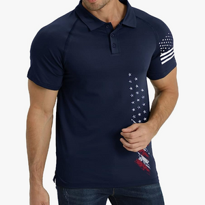 Poloshirt mit USA-Flagge und Raglan-Grafik