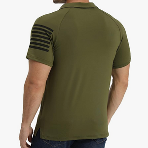 Poloshirt mit USA-Flagge und Raglan-Grafik