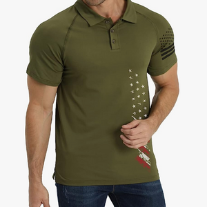Poloshirt mit USA-Flagge und Raglan-Grafik
