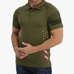 Poloshirt mit USA-Flagge und Raglan-Grafik