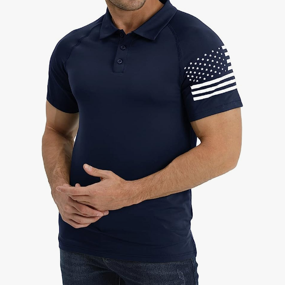 USA FLAG USA FLAG RAGLAN GRAPHIC POLO SHIRT