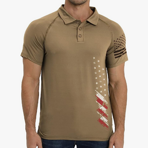 Poloshirt mit USA-Flagge und Raglan-Grafik