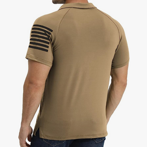 Poloshirt mit USA-Flagge und Raglan-Grafik