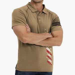 Poloshirt mit USA-Flagge und Raglan-Grafik