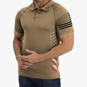 Poloshirt mit USA-Flagge und Raglan-Grafik