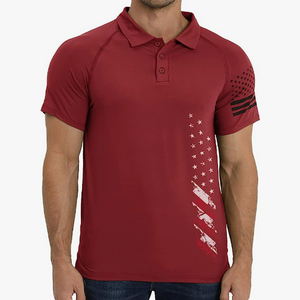 Poloshirt mit USA-Flagge und Raglan-Grafik
