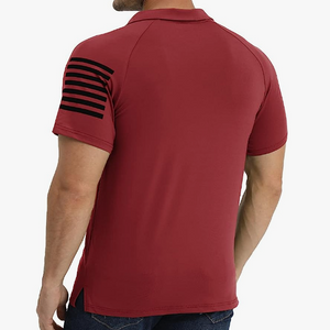 Poloshirt mit USA-Flagge und Raglan-Grafik