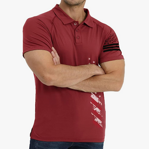 Poloshirt mit USA-Flagge und Raglan-Grafik