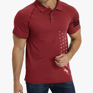Poloshirt mit USA-Flagge und Raglan-Grafik