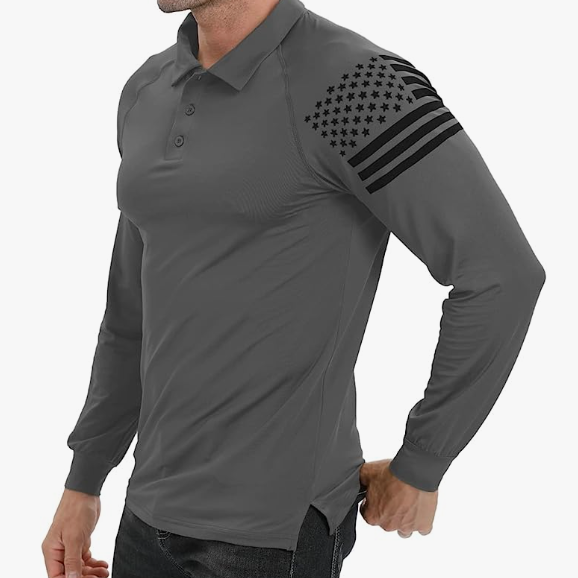 ESSENTIAL 1/4 BUTTON RAGLAN LONG SLEEVE POLO SHIRT