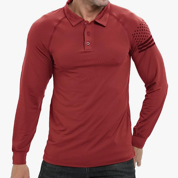 ESSENTIAL 1/4 BUTTON RAGLAN LONG SLEEVE POLO SHIRT