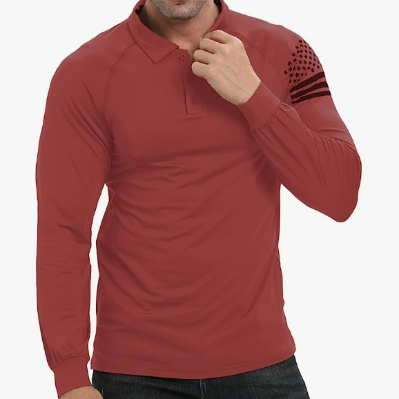 ESSENTIAL 1/4 BUTTON RAGLAN LONG SLEEVE POLO SHIRT