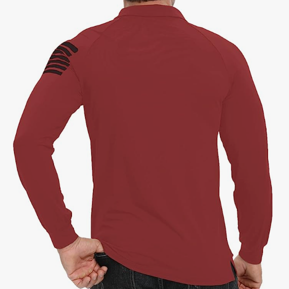 ESSENTIAL 1/4 BUTTON RAGLAN LONG SLEEVE POLO SHIRT