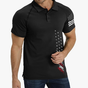 Poloshirt mit USA-Flagge und Raglan-Grafik