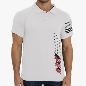 Poloshirt mit USA-Flagge und Raglan-Grafik