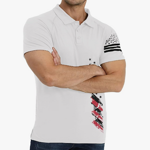 Poloshirt mit USA-Flagge und Raglan-Grafik