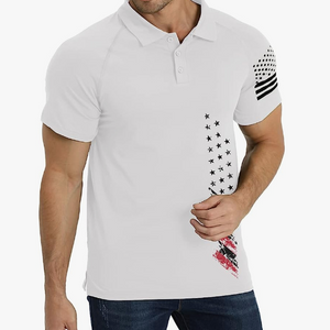 Poloshirt mit USA-Flagge und Raglan-Grafik