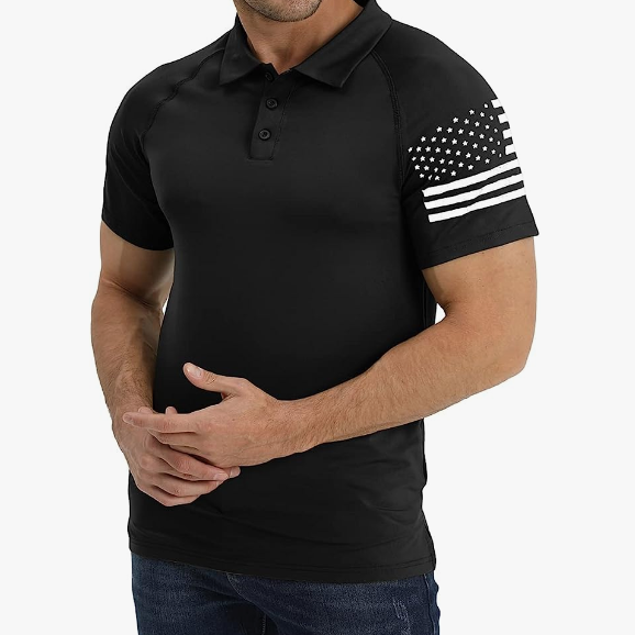 USA FLAG USA FLAG RAGLAN GRAPHIC POLO SHIRT