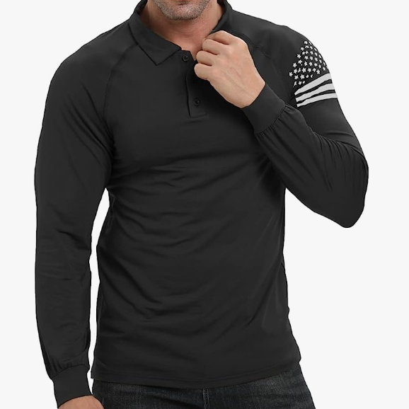 ESSENTIAL 1/4 BUTTON RAGLAN LONG SLEEVE POLO SHIRT