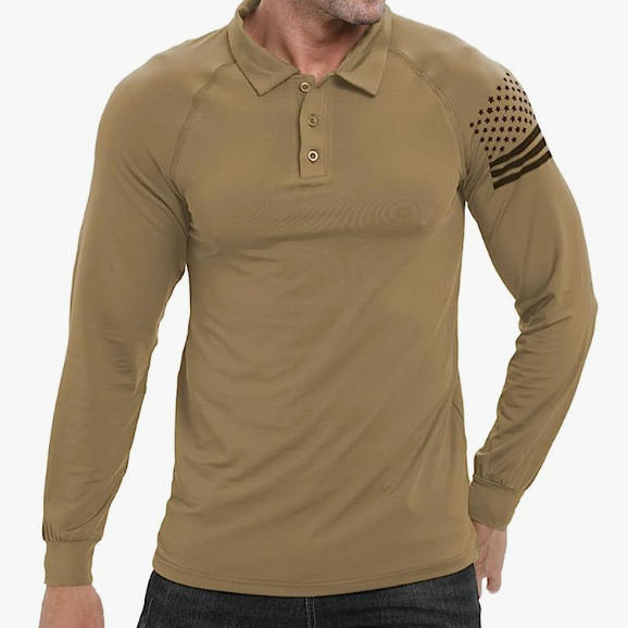 ESSENTIAL 1/4 BUTTON RAGLAN LONG SLEEVE POLO SHIRT