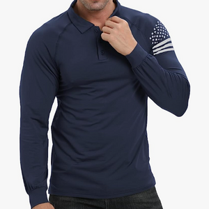 POLO ESENCIAL DE MANGA LARGA RAGLÁN CON BOTÓN 1/4