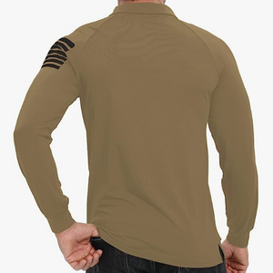 POLO DE MANGA LARGA CON ESTAMPADO RAGLÁN Y BANDERA DE EE. UU.