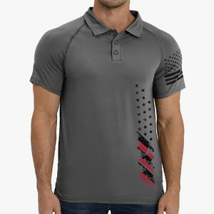 Poloshirt mit USA-Flagge und Raglan-Grafik