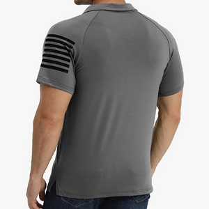 Poloshirt mit USA-Flagge und Raglan-Grafik