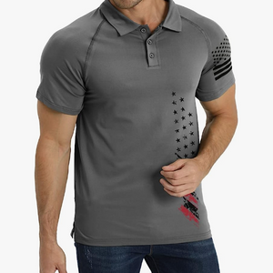 Poloshirt mit USA-Flagge und Raglan-Grafik