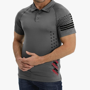 Poloshirt mit USA-Flagge und Raglan-Grafik