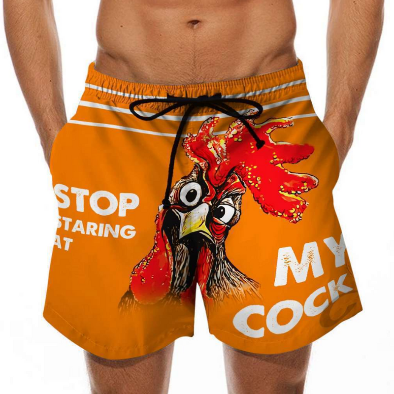 Men's Monochrome Turkey 3D Print Board Shorts