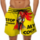 Men's Monochrome Turkey 3D Print Board Shorts