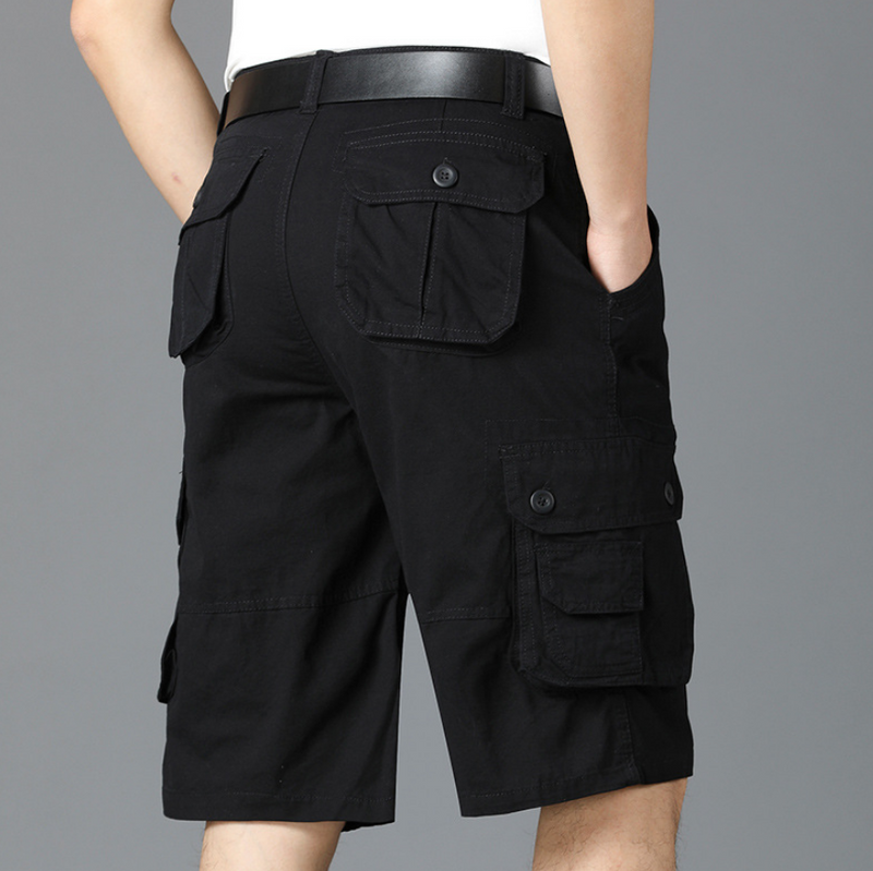 Men's Multi-Pocket Cropped Overalls