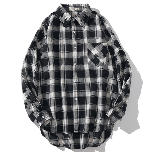 Men's Casual Plaid Long Sleeve Shirt