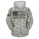 Men's American Flag Print Camouflage Hooded Sweatshirt