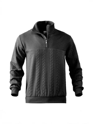 SUDADERA CASUAL CON CUELLO JACQUARD PARA HOMBRE SUDADERA CASUAL CON MEDIA CREMALLERA PARA HOMBRE
