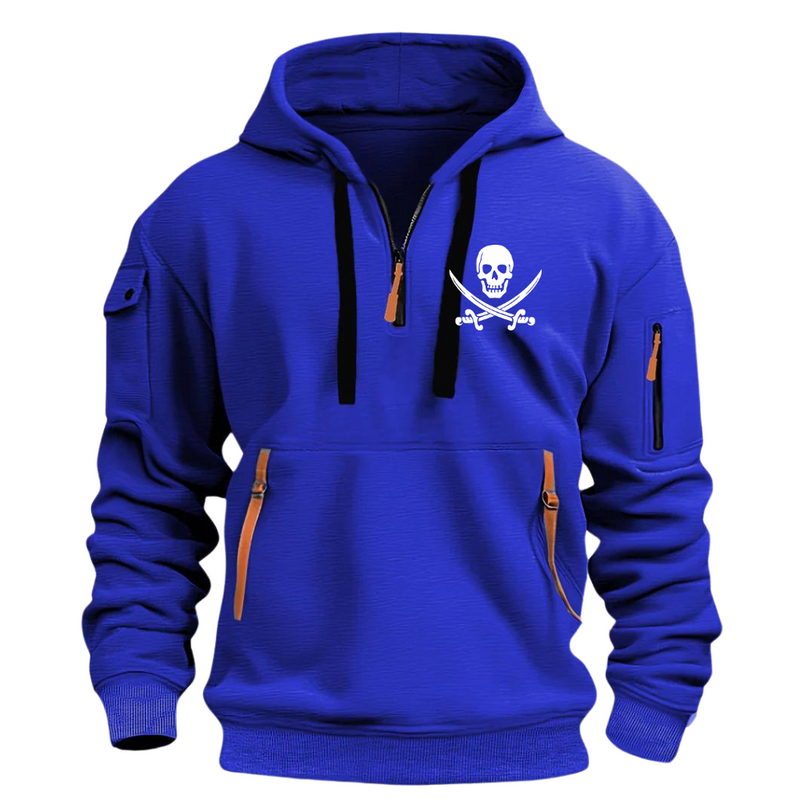 SKULL ARM POCKET ZIPPER HOODIE