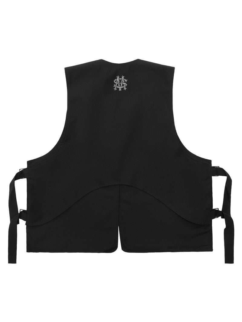 Skeleton Print Padded Cargo Vest