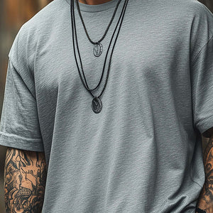 Men's Simple Solid Color Short-Sleeved T-Shirt