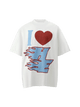 Love Heart Fun Print Street Rap T-Shirt