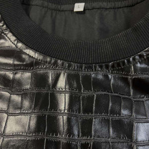 Sudadera de piel de cocodrilo negra para hombre