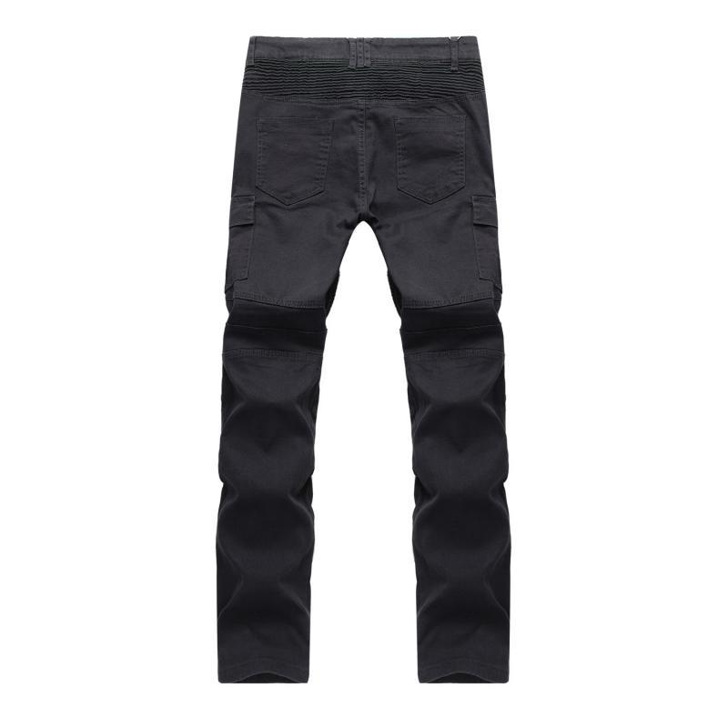 Men's Zipper Decor Multi-pocket Slim Jeans