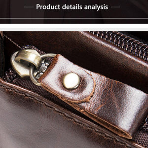 Riñonera y bolso de mensajero clásico de cuero genuino para hombre