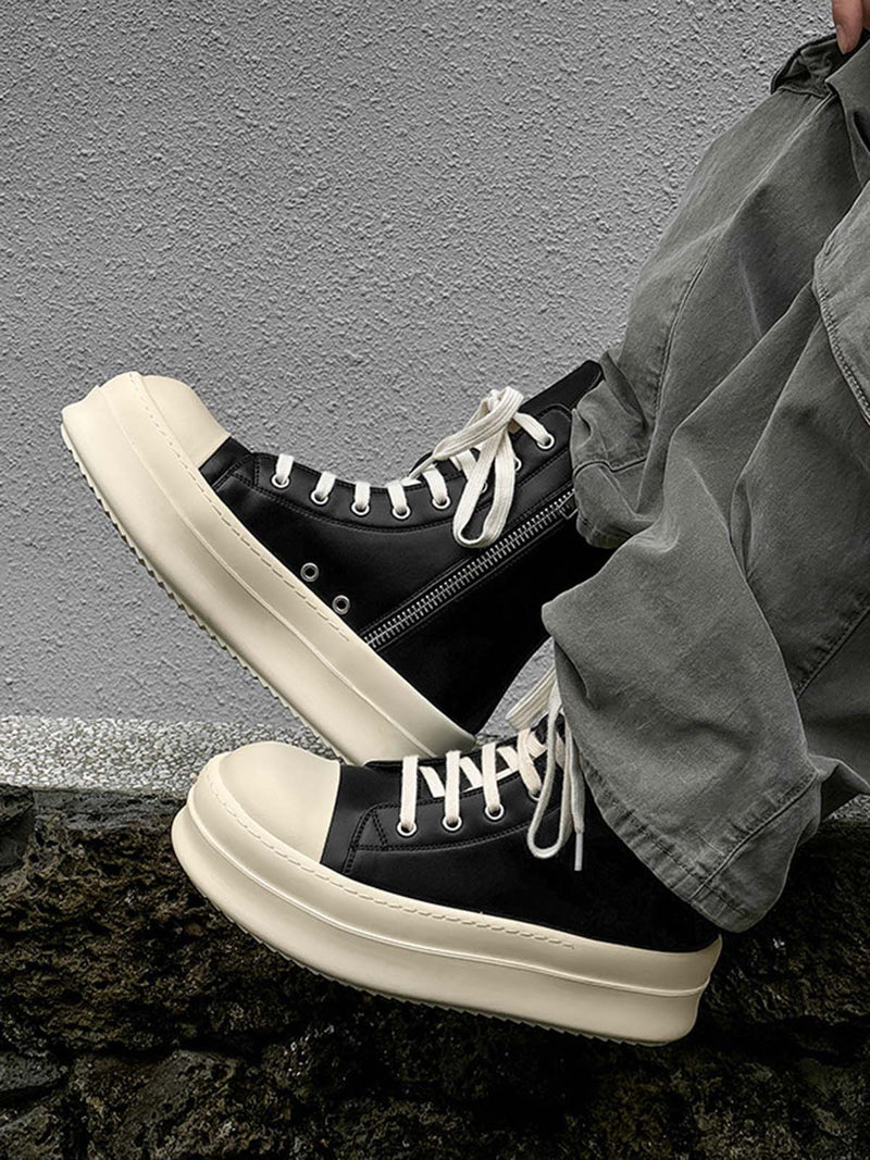 High-top Side Zipper Platform Sneakers