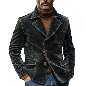 Men's Solid Velvet Single Breasted Blazer