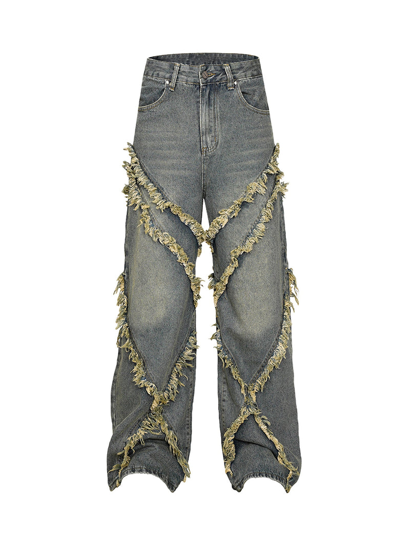 High Street Hip Hop Washed Distressed Jeans