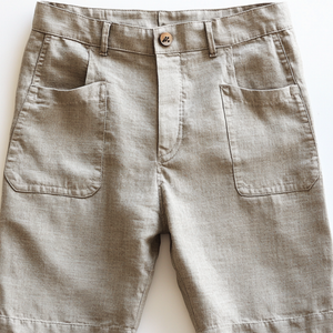 Pantalones cortos de traje casuales, cómodos y transpirables de mezcla de lino para hombre