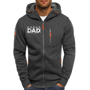 Men's Lettering Print Hoodie Zip-Up Jacket